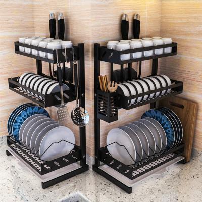 China Durable Stainless Steel Dish Racks Hanging For Hot Sale 2 Tiers Cup Drying Rack for sale