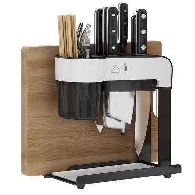 China Sustainable Metal Storage Organizer Cutting Board Holder Kitchen Knife Block for sale