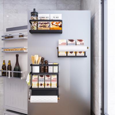 China Viable Kitchen Fridge Shelf Gingerbread Roll Paper Towel Bag Fridge Rack Side Hanging Fridge Storage Rack for sale