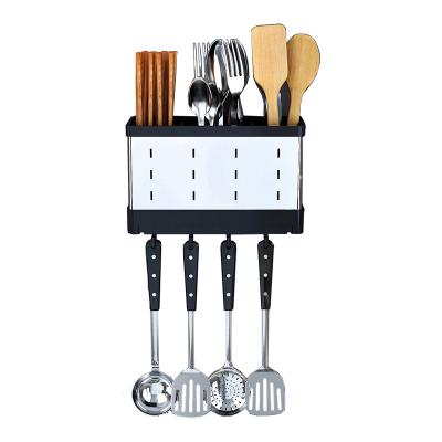 China Viable Wall Mounted Kitchen Knife Fork Holder Steel Chopsticks Spoon Holder for sale