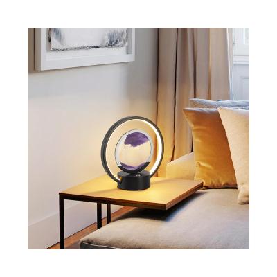 China Modern led eye lamp hourglass creative quicksand painting light children's living room wine cabinet table decoration timing lamp for sale