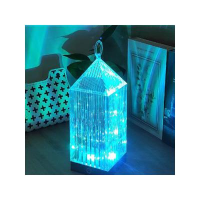 China Creative Small Crystal Room Pagoda Touch Night Lamp Restaurant Bedside Atmosphere Lamp Table Decoration Lighthouse Fill Lamp for sale