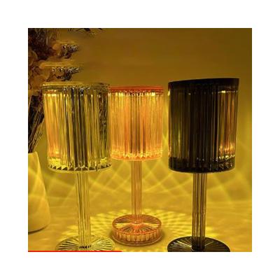 China Crystal Atmosphere Bedside Dining Room Touch Lamp Table Night Light Decoration Diamond Line Small Line Room Light for sale