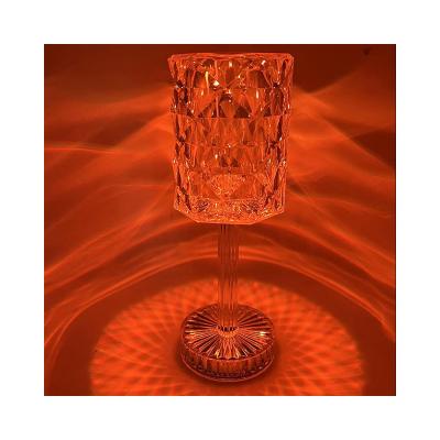 China Nordic Creative Modern Simple Decoration Crystal Lamp Very Simple Modern Bedside Red Light Night Room Red Bedside Room Net Luxury Rose Line for sale