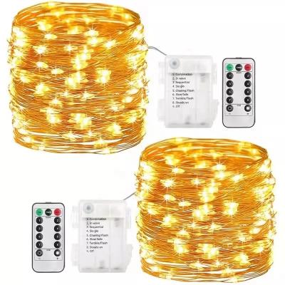 China Regular PVC+Copper Wire+LED On Battery Box Copper Wire LED Holiday Decorations Christmas Lights Copper Wire Star Lights for sale