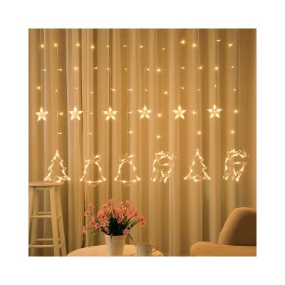 China Led Tree Bell Deer Hanging Star LED Tree Bell Deer Star Curtain Lights Ins Style Holiday Lights String for sale