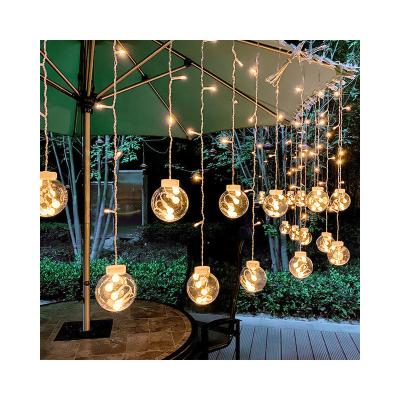 China LED Solar Ball Curtain Wish Lamp Outdoor Waterproof Garden Decoration Balcony Hanging Lights String Lights for sale