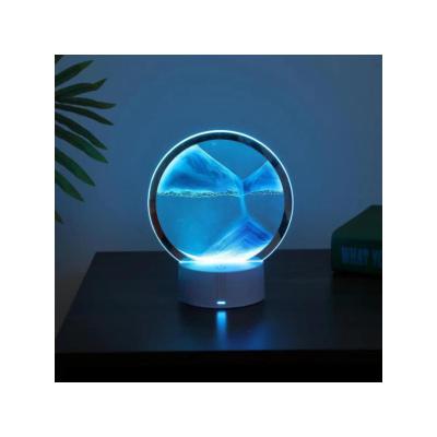 China Modern creative desktop decoration small night light painting sand LED quicksand dynamic gift decompress bedside living room atmosphere for sale