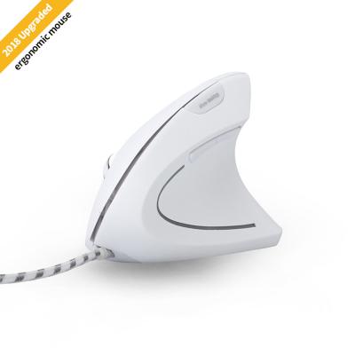 China Ergonomic 7 Buttons USB Wired Vertical White Ergonomic Mouse Vertical With Show Desk for sale