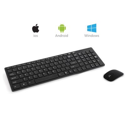 China Ultra Thin Cheap Price 2.4g Wireless PC Computer Full Size Keyboard and Mouse Comb Combo for Windows Mac Android for sale