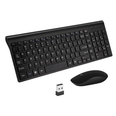 China Hot sales wireless full size wireless keyboard and mouse 2.4ghz ultra-thin combo for ipad for sale