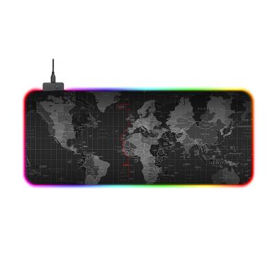 China 100% Eco-friendly Oversized Soft Glowing High Quality Mouse Pad RGB Led World Map for sale