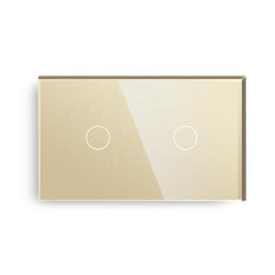 China TAWO 2 Band 1 Way Gold Switch Without Neutral Line Australia Standard 118mm*72mm Touch Control Glass Panel 118mm*72mm for sale