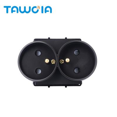 China TAWOIA Socket Double Pane Electric Outlet Outlet TAWOIA Socket EU 16A French Type Residential / Multipurpose Safe PC Fire Retardant for sale