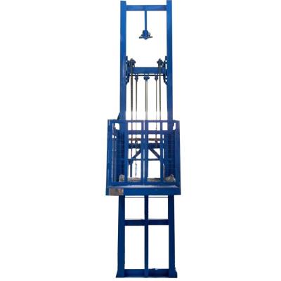 China Small Warehouse Guide Rail Goods Lift Hydraulic Lift Platform Vertical Cargo Lifts for sale