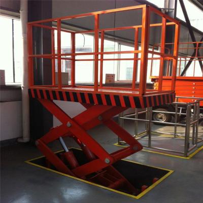 China Hydraulic Scissor Scissor Car Lift Construction Material Shops Lift Platform Electric Vertical Hardware Cargo Lift for sale