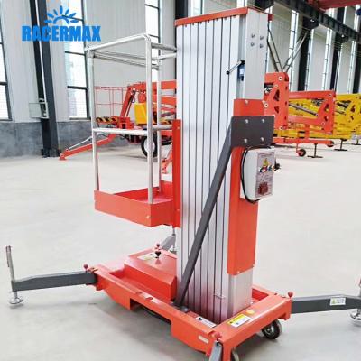 China Aerial Work Platform Racermax 8m Dual Mast Hydraulic Lift Portable Telescopic Man Lift One for sale