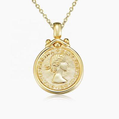 China Lead Free Nickel Vintage Free Custom Custom Engraved Coin To Charm Portrait Relief Horns Ethnic Lion Eye Sterling Silver S925 Pendant Necklace for sale