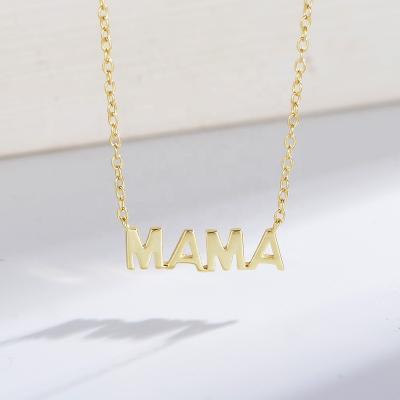 China TRENDY Personalized English Mom Mom Name Necklace Gold Single Letter Nameplate Sterling Silver 925 Woman Necklace for Mother for sale