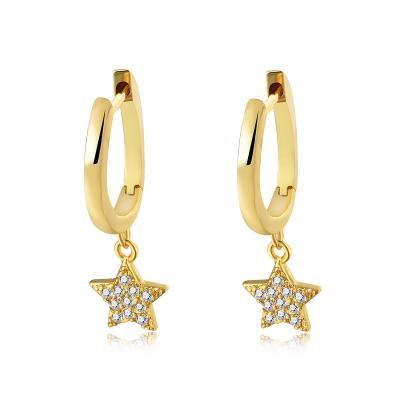 China Luxury Women's Earrings Nickel S925 Sterling Silver Zircon Deluxe Lady's Lead Free Trendy Star Earring 2022 Gemstone For Girl for sale