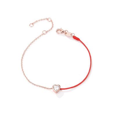 China FASHIONABLE Zircon Pulsera Para Mujeres Color Rope Chain Simple Stitching Sterling Silver 925 Handcrafted Silver Bracelet For Good Luck for sale