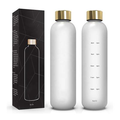 China Factory Wholesale Sustainable Most Popular BPA Free Water Bottle With Reusable 32oz Time Marker for sale