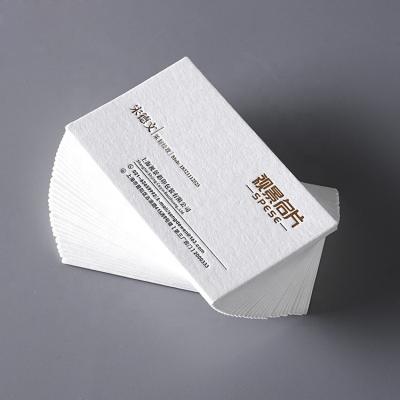 China Business Custom Logo Letterpress Printing Business Card Luxury Thick Embossed Art Paper Printing With Gold Silver Foil for sale