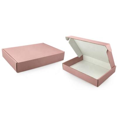 China Recycled Custom Materials Package For Clothes Corrugated Shipping Box Pink Cardboard Shipping Box For Gift Garment Clothing Toy for sale