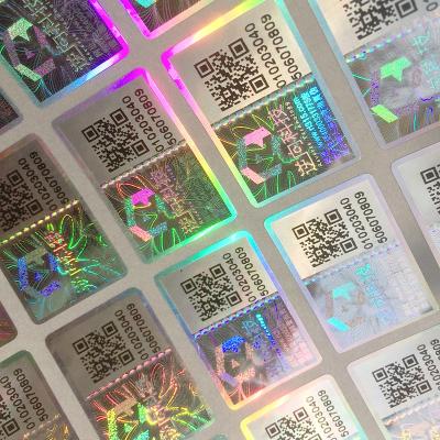 China Customized Hologram Hologram Security Sticker Die Cut Holographic Laser Sticker Label For QR Barcode Company Product Use for sale