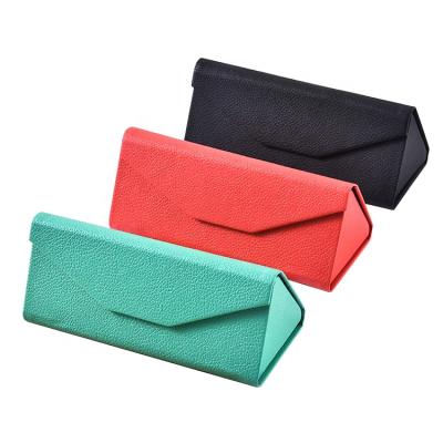 China Wholesale custom modern simple fashion triangle PU glass case leather sunglasses packaging boxes for sale