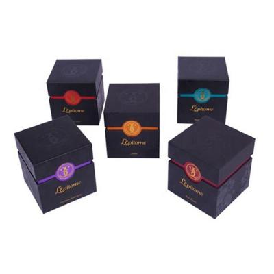 China Recycled Materials Square Gift Box Perfume Boxes Custom Luxury Candle Packaging With UV Hot Stamp Logo for sale