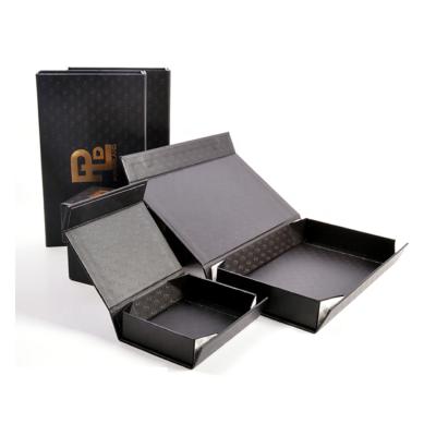 China Custom Logo Black Luxury Folding Box Materials Recycled Foldable Storage Box Magnetic Closure Gift Boxes For Makeup Shop Jewelry for sale