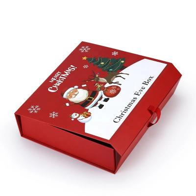 China Handmade Whole Cheap Printing Folding Christmas Box Greeting Wishes Box Ribbon Gift Packaging for sale