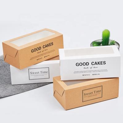 China Cute Recycled Materials Paper Packaging Drawer Box For Cake Cookie Bakery Box With Window for sale