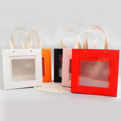 China Recycled Materials Window Paper Box Wedding Card Box Transparent Gift Packaging Cookie Boxes With Window for sale