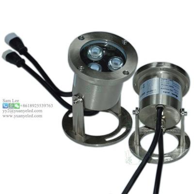 China Garden 3w round dmx512 rgb stainless steel underwater 12v pool ip68 flood water proof led lights for sale