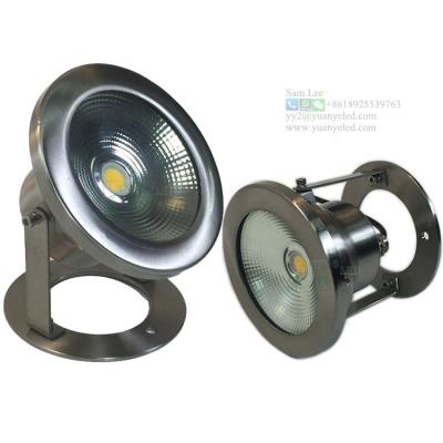 China Theme Park 15w 20w COB stainless steel dc 12v pool light surface mounted ip68 underwater led flood light for sale