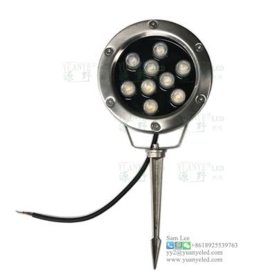 China Theme Park 9w 2700k ip68 dc 12v 24v waterproof garden led spike light for sale