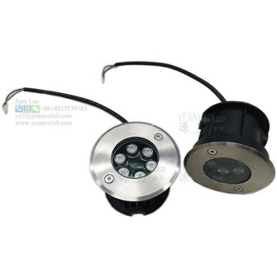 China 7w dc24v theme park waterproof ip68 outdoor warm white lighting underwater ground recessed led underground lights for sale