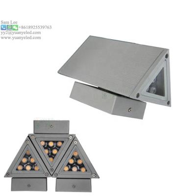 China Modern Outdoor Tempered Glass 3w 5w 6w Triangle Aluminum Wall Lamp for sale