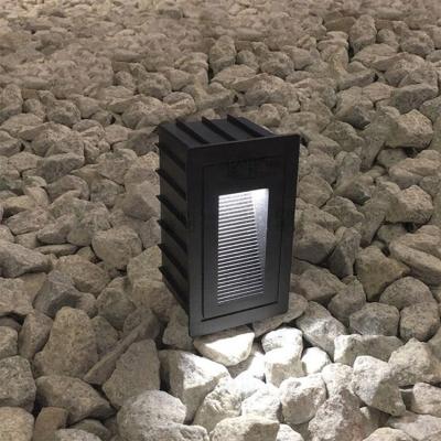 China Exterior Lighting /decoration Wall Outdoor Stair Recessed Square Black LED Deck Mounted Pedestal Lights for sale