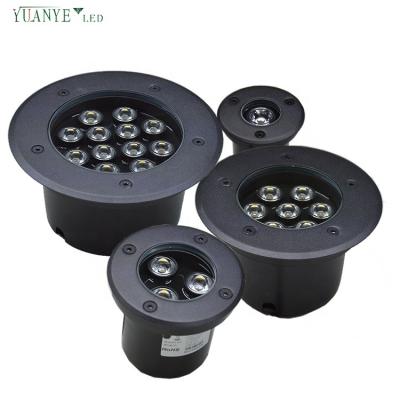 China IP65 waterproof outdoor LANDSCAPE ground recessed path lighting 1w 3w 7w 12w led underground light with black finish for sale