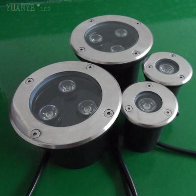 China ROAD lighting ip65 outdoor waterproof ground recessed lights Dia100mm 3w led underground lights for sale