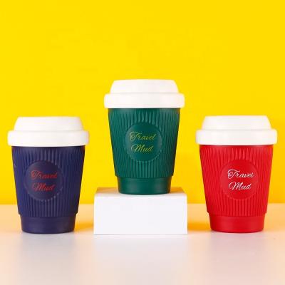 China Sustainable wholesale eco friendly cheap travel out of door custom fiber pp reusable coffee cups with lid for sale