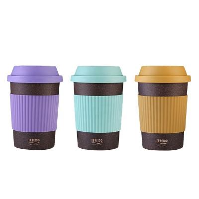 China 2021 New Hot Selling Viable Double Walled Reusable Coffee Grounds Cup Convenient Cup With Silicone Lid for sale