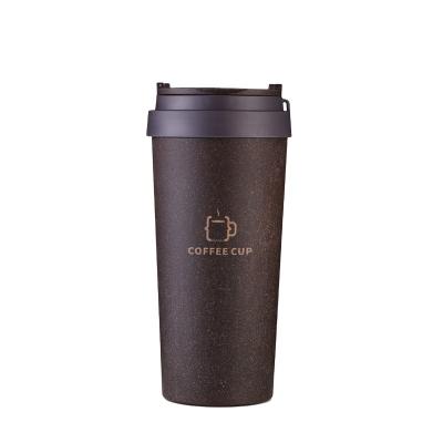 China Viable Custom Eco-Friendly Luxury Travel Coffee Biodegradable Plastic Double Walled Reusable Coffee Mug for sale