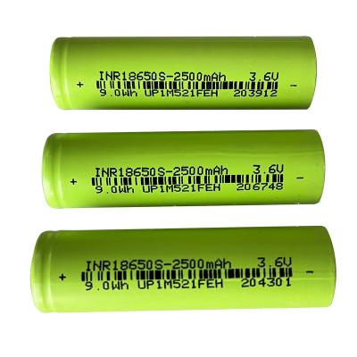 China Toys wholesale 18650 lithium akku 2500mah rechargeable battery lithium ion cells 2500mah INR18650S power cell 3C for sale