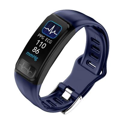 China PPG ECG Health Care Fitness Tracker Heart Rate Blood Pressure Smart Wristband ECG P12 Sport Bracelet for Android IOS for sale