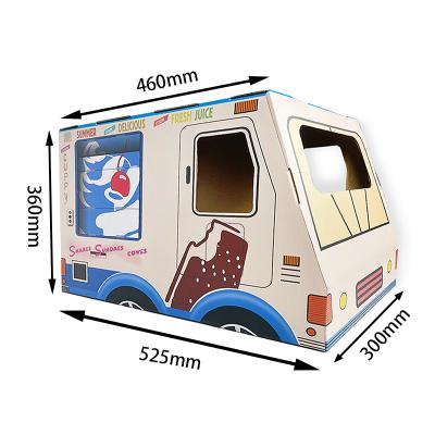 China Car Scratcher Cardobard Cat Paper Stored House-ICLE-Factory Customized Best Current Prices Fast Shipping--ice cream house-IC-1063-Blue for sale