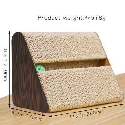 China Viable Icle-Triangle Cat Toys Free Catnip Rattle Interactive Scratch Ball--IC-1037-Wooden Scratching Cardboard Cat Scratcher for sale